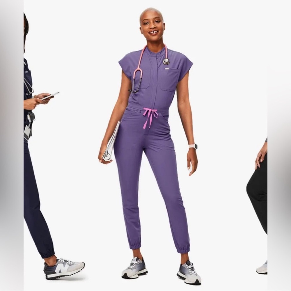 Figs Women's Amethyst Rafaela Cargo ScrubJumpsuit - Medium